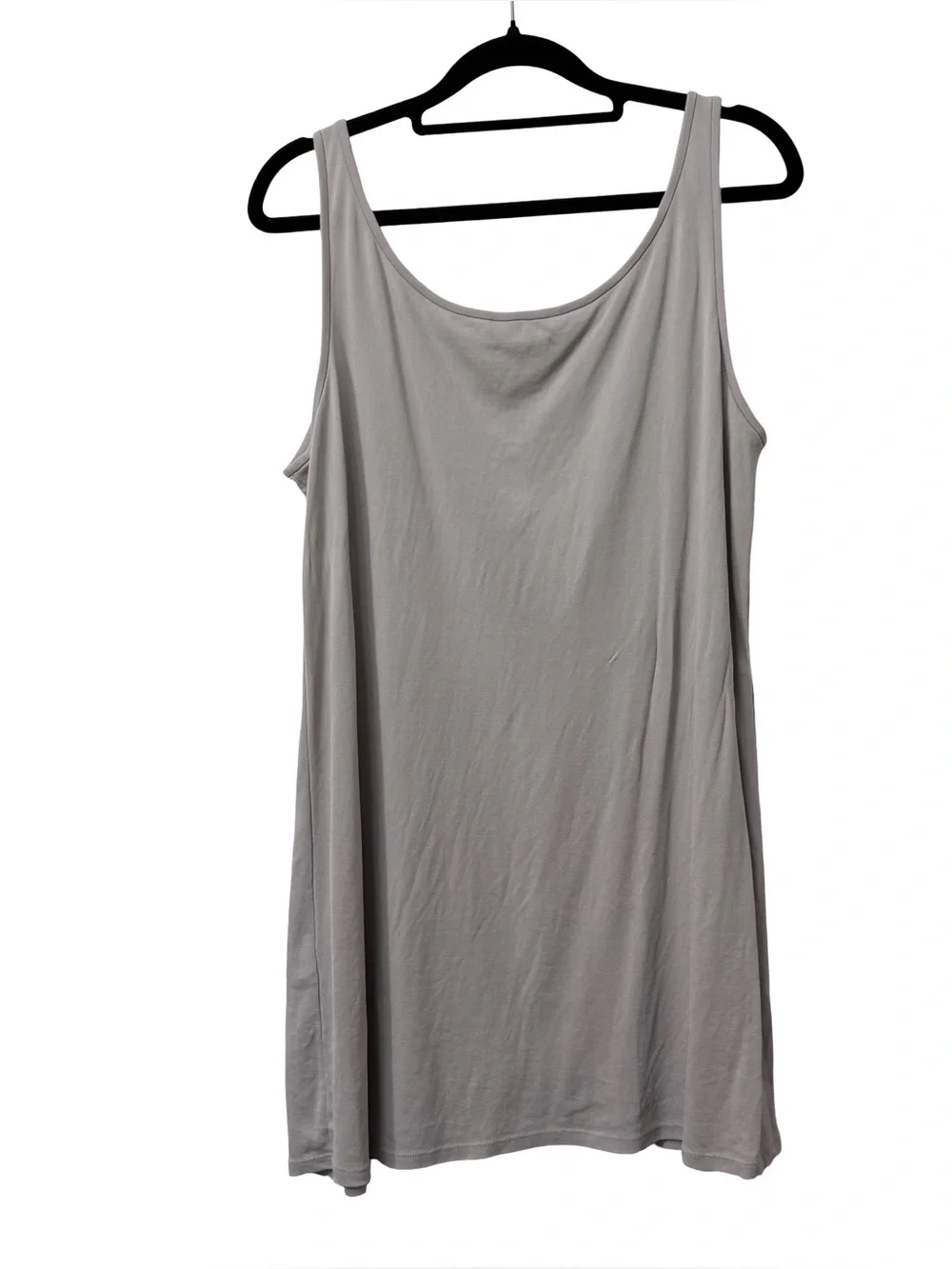Eileen Fisher sleeveless scoop-neck tank top washable silk jersey  Medium Gray